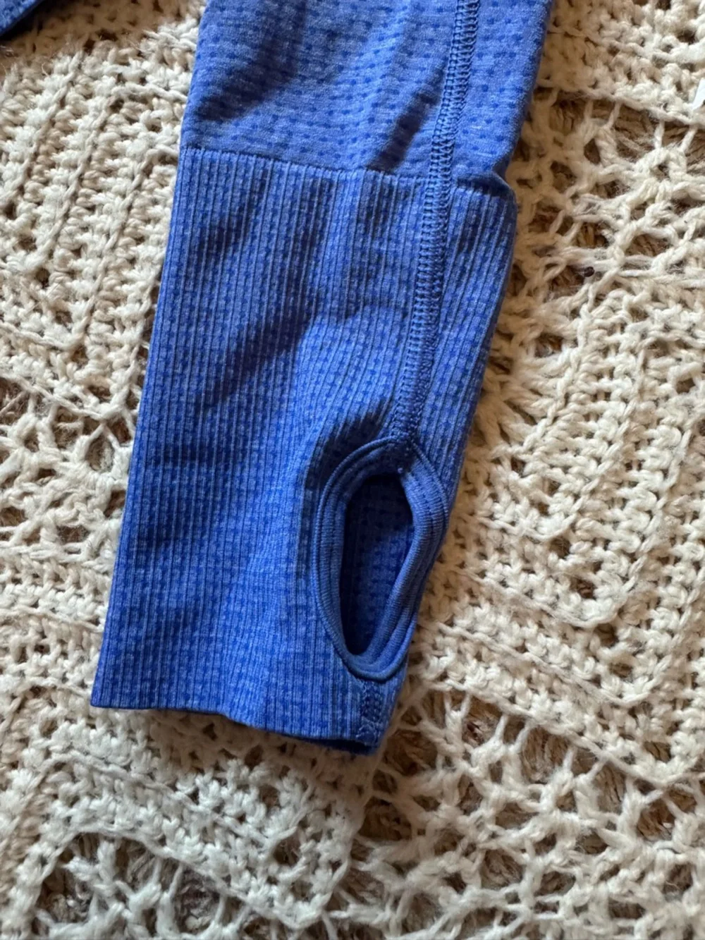 Gymshark Matching Workout Set Blue Crop Top and Leggings Size Medium Compression